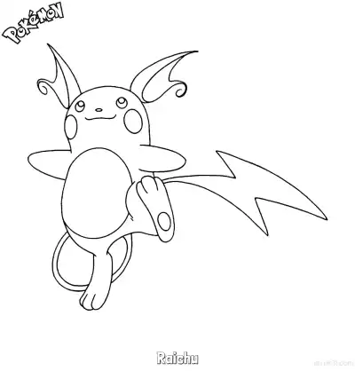 Free printable Raichu Coloring Page - Free Printable Pokemon Coloring Sheets coloring page