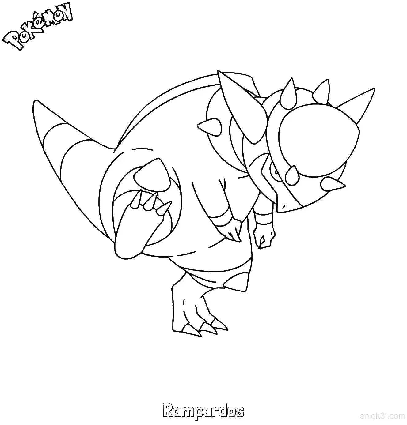 Rampardos Coloring Page - Free Printable Pokemon Coloring Sheets – Free Printable Coloring Page for Kids and Adults