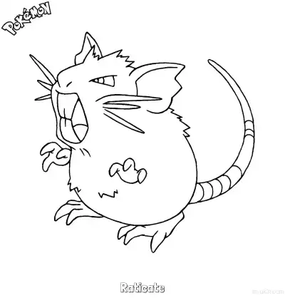 Free printable Raticate Coloring Page - Free Printable Pokemon Coloring Sheets coloring page
