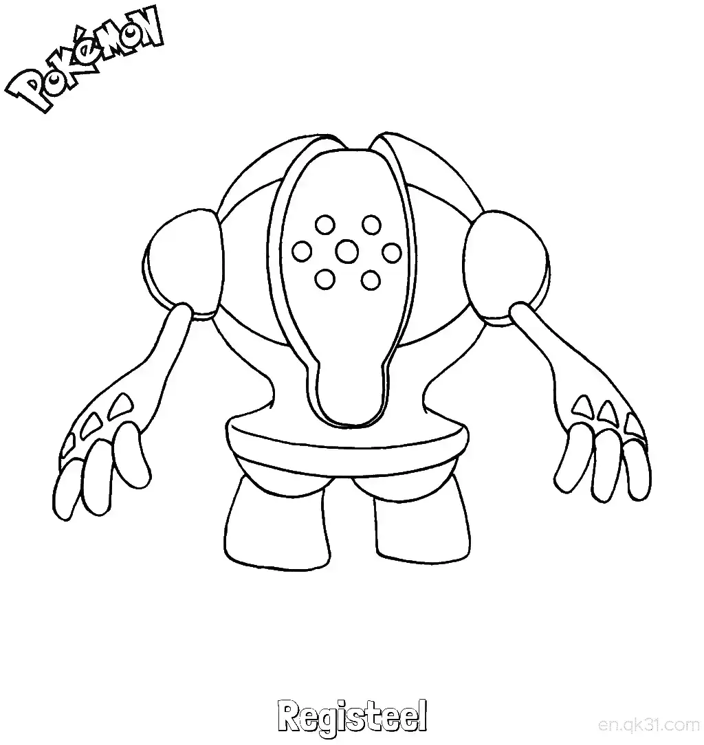 Registeel Coloring Page - Free Printable Pokemon Coloring Sheets – Free Printable Coloring Page for Kids and Adults