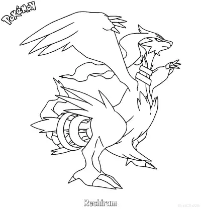 Free printable Reshiram Coloring Page - Free Printable Pokemon Coloring Sheets coloring page