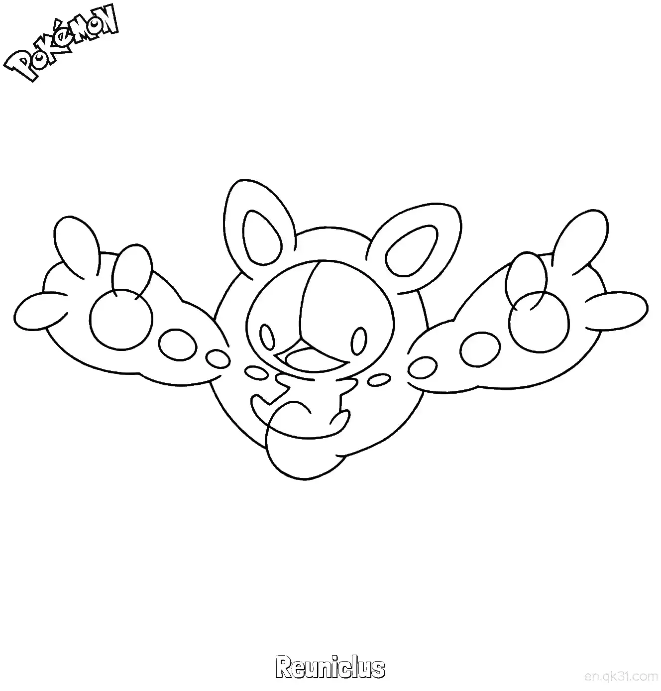 Reuniclus Coloring Page - Free Printable Pokemon Coloring Sheets – Free Printable Coloring Page for Kids and Adults