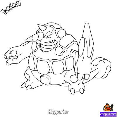 Free printable Rhyperior Coloring Page - Free Printable Pokemon Coloring Sheets coloring page