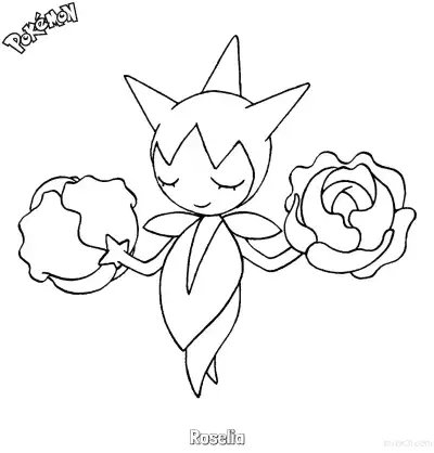 Free printable Roselia Coloring Page - Free Printable Pokemon Coloring Sheets coloring page