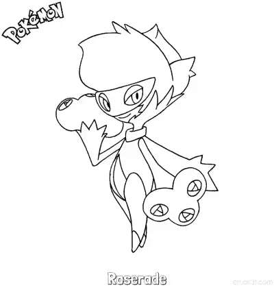 Free printable Roserade Coloring Page - Free Printable Pokemon Coloring Sheets coloring page