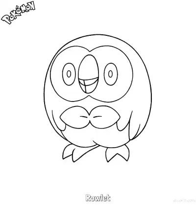 Free printable Rowlet Coloring Page - Free Printable Pokemon Coloring Sheets coloring page