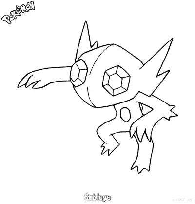 Free printable Sableye Coloring Page - Free Printable Pokemon Coloring Sheets coloring page