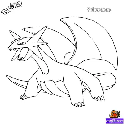 Free printable Salamence Coloring Page - Free Printable Pokemon Coloring Sheets coloring page