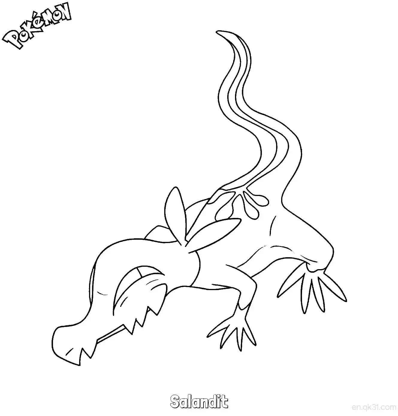 Salandit Coloring Page - Free Printable Pokemon Coloring Sheets – Free Printable Coloring Page for Kids and Adults