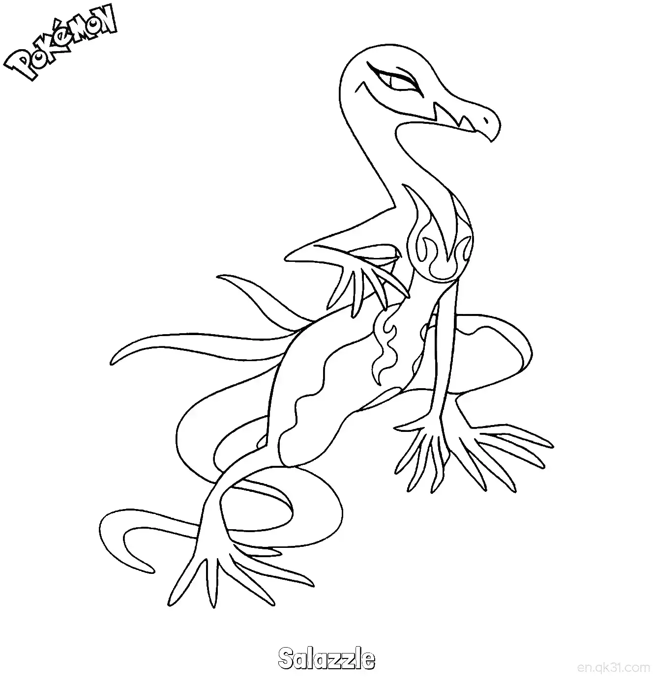 Salazzle Coloring Page - Free Printable Pokemon Coloring Sheets – Free Printable Coloring Page for Kids and Adults
