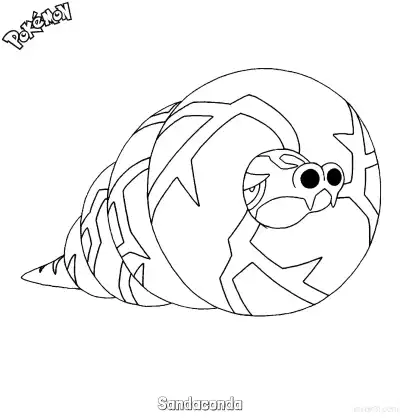 Free printable Sandaconda Coloring Page - Free Printable Pokemon Coloring Sheets coloring page