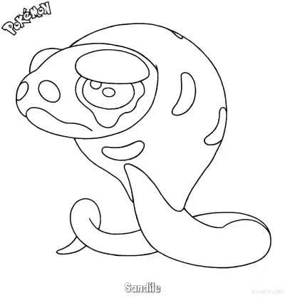 Free printable Sandile Coloring Page - Free Printable Pokemon Coloring Sheets coloring page
