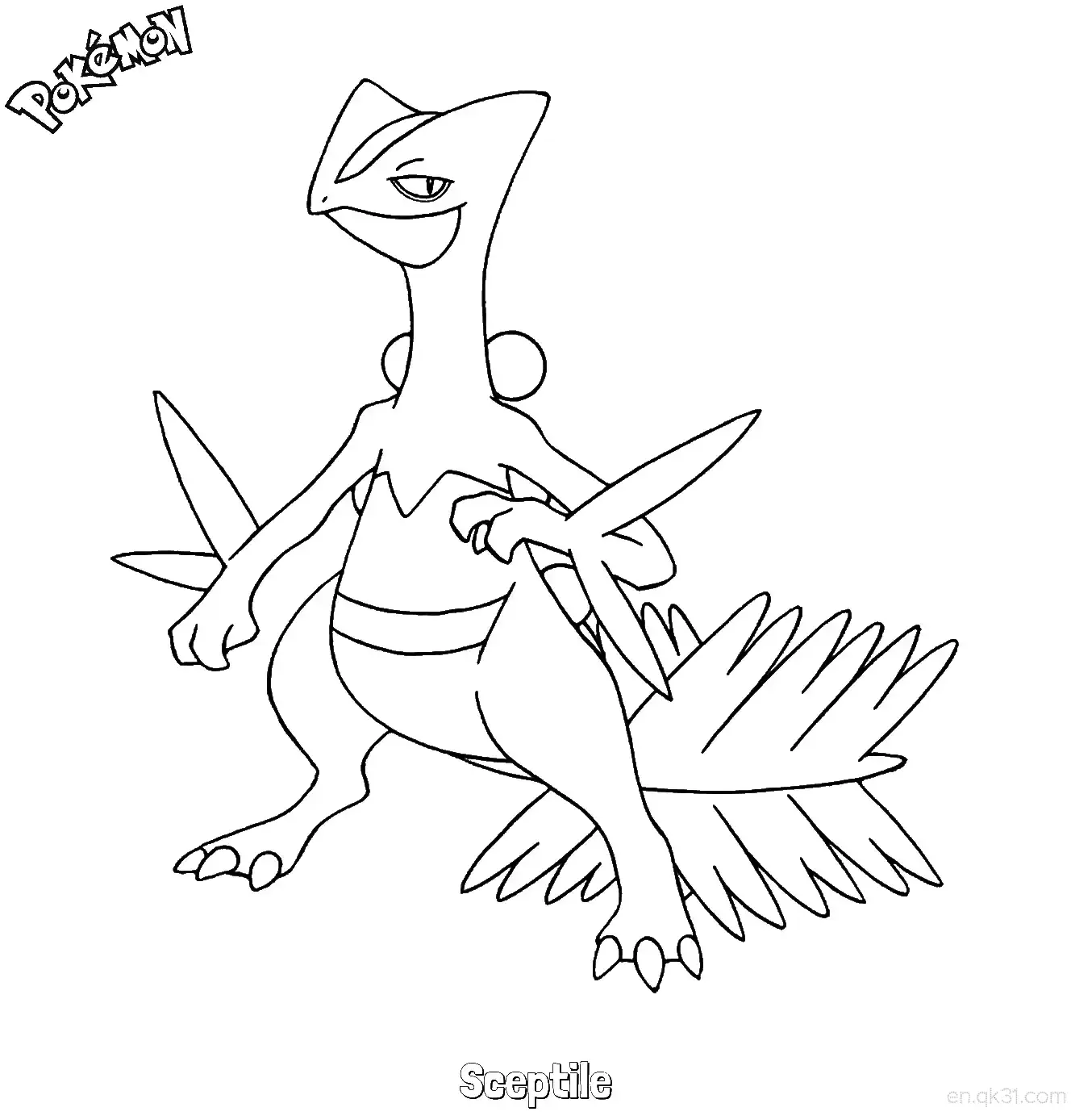 Sceptile Coloring Page - Free Printable Pokemon Coloring Sheets – Free Printable Coloring Page for Kids and Adults