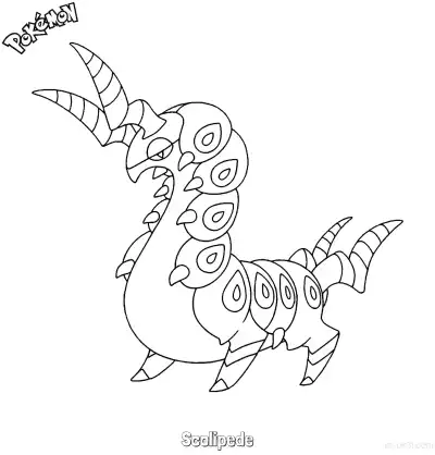 Free printable Scolipede Coloring Page - Free Printable Pokemon Coloring Sheets coloring page