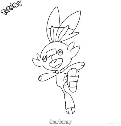 Free printable Scorbunny Coloring Page - Free Printable Pokemon Coloring Sheets coloring page