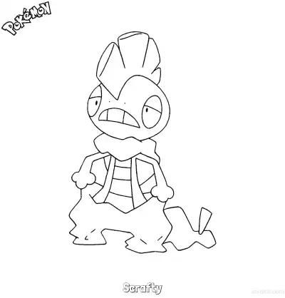 Free printable Scrafty Coloring Page - Free Printable Pokemon Coloring Sheets coloring page