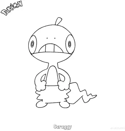 Free printable Scraggy Coloring Page - Free Printable Pokemon Coloring Sheets coloring page