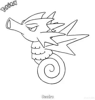 Free printable Seadra Coloring Page - Free Printable Pokemon Coloring Sheets coloring page
