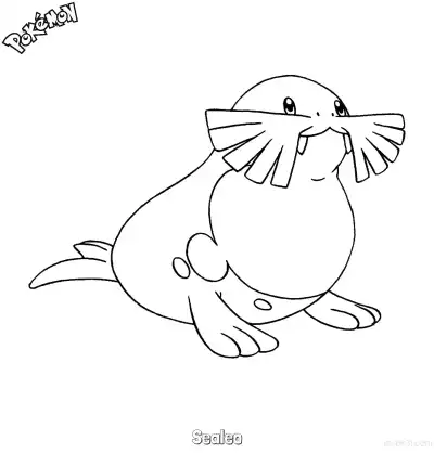 Free printable Sealeo Coloring Page - Free Printable Pokemon Coloring Sheets coloring page