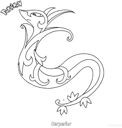Free printable Serperior Coloring Page - Free Printable Pokemon Coloring Sheets coloring page