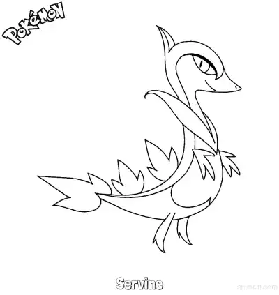 Free printable Servine Coloring Page - Free Printable Pokemon Coloring Sheets coloring page