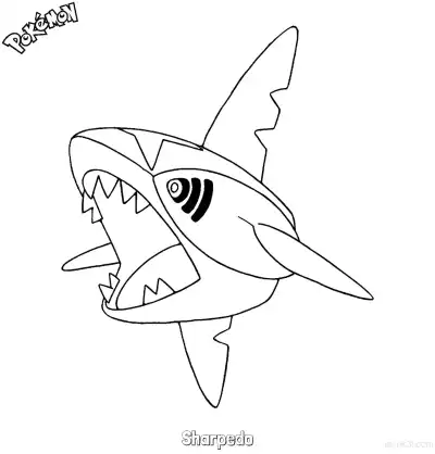 Free printable Sharpedo Coloring Page - Free Printable Pokemon Coloring Sheets coloring page