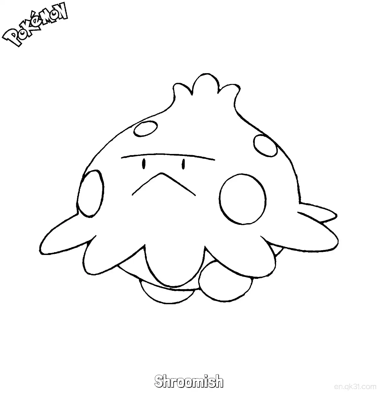 Shroomish Coloring Page - Free Printable Pokemon Coloring Sheets – Free Printable Coloring Page for Kids and Adults