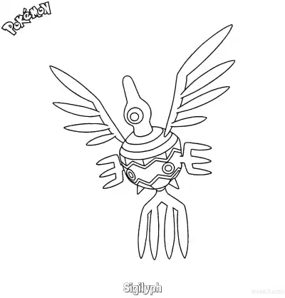 Free printable Sigilyph Coloring Page - Free Printable Pokemon Coloring Sheets coloring page