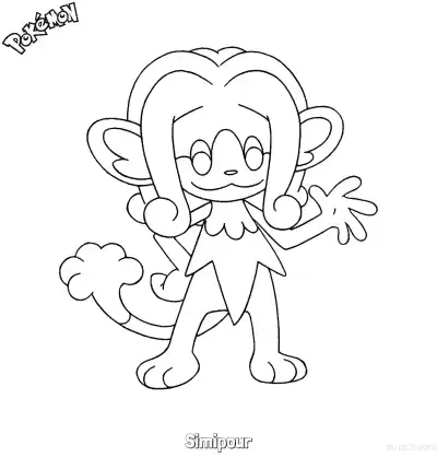 Free printable Simipour Coloring Page - Free Printable Pokemon Coloring Sheets coloring page