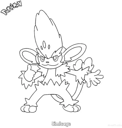 Free printable Simisage Coloring Page - Free Printable Pokemon Coloring Sheets coloring page
