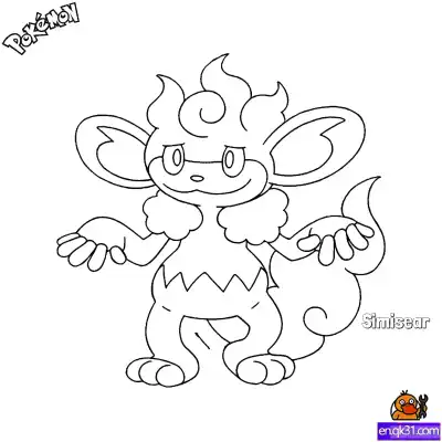 Free printable Simisear Coloring Page - Free Printable Pokemon Coloring Sheets coloring page