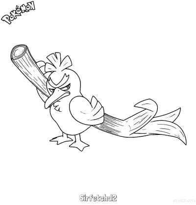 Free printable Sirfetchd2 Coloring Page - Free Printable Pokemon Coloring Sheets coloring page