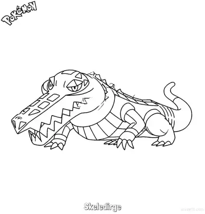 Free printable Skeledirge Coloring Page - Free Printable Pokemon Coloring Sheets coloring page
