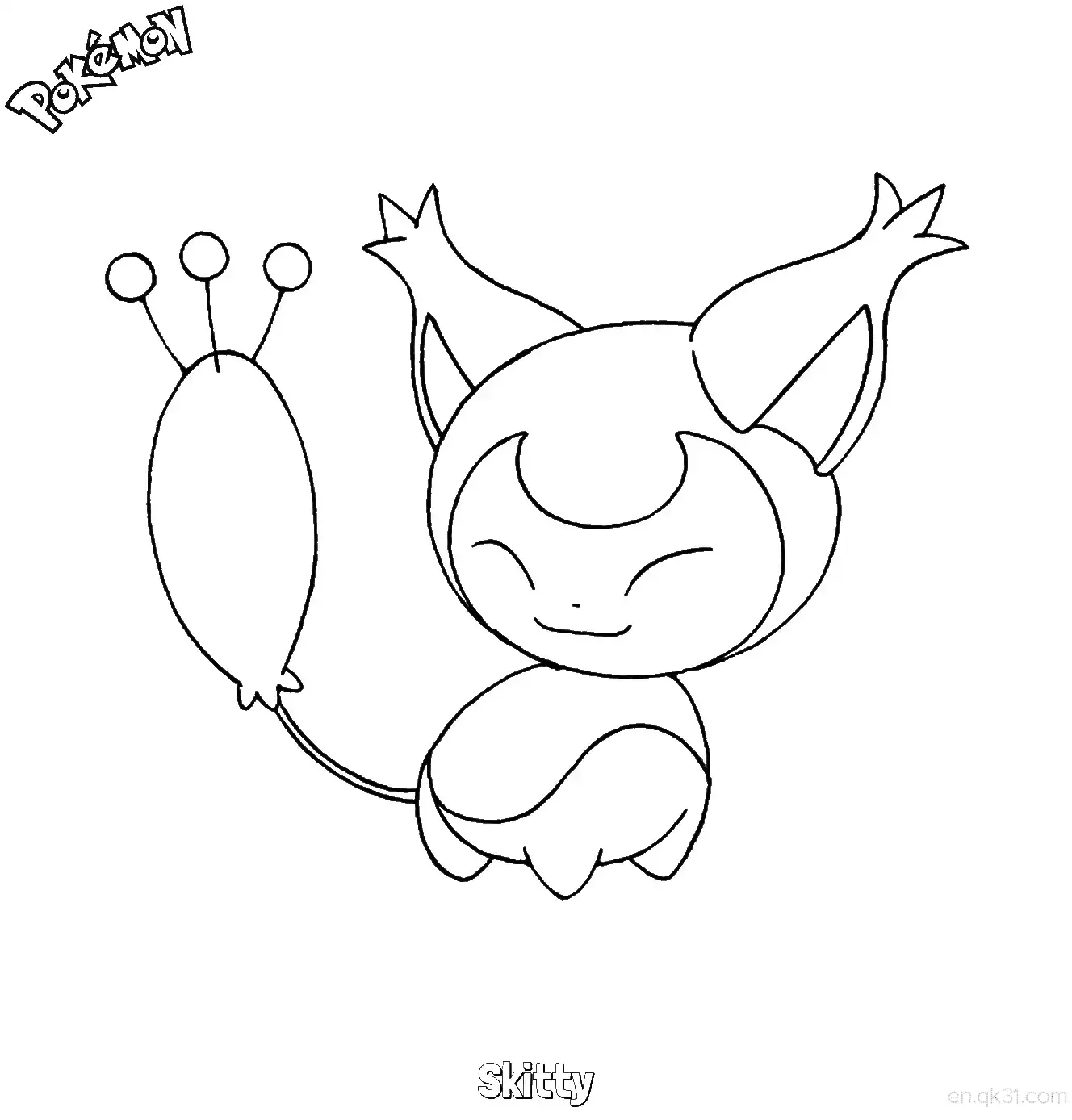 Skitty Coloring Page - Free Printable Pokemon Coloring Sheets – Free Printable Coloring Page for Kids and Adults