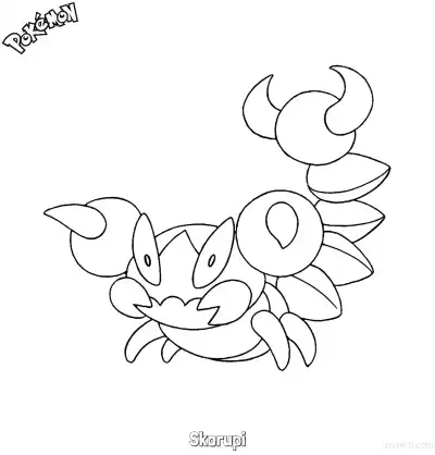Free printable Skorupi Coloring Page - Free Printable Pokemon Coloring Sheets coloring page