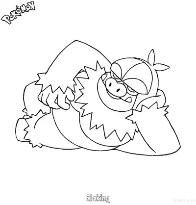 Free printable Slaking Coloring Page - Free Printable Pokemon Coloring Sheets coloring page