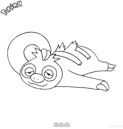 Free printable Slakoth Coloring Page - Free Printable Pokemon Coloring Sheets coloring page