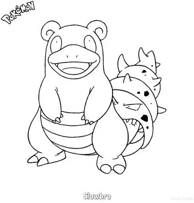 Free printable Slowbro Coloring Page - Free Printable Pokemon Coloring Sheets coloring page