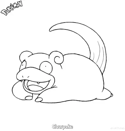 Free printable Slowpoke Coloring Page - Free Printable Pokemon Coloring Sheets coloring page