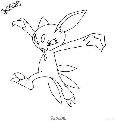 Free printable Sneasel Coloring Page - Free Printable Pokemon Coloring Sheets coloring page