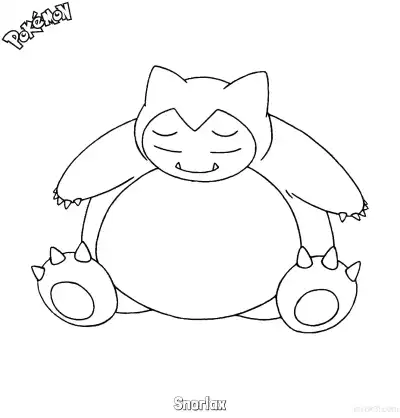 Free printable Snorlax Coloring Page - Free Printable Pokemon Coloring Sheets coloring page