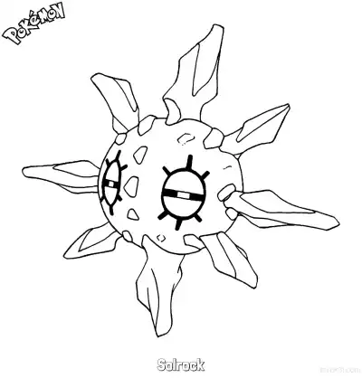 Free printable Solrock Coloring Page - Free Printable Pokemon Coloring Sheets coloring page