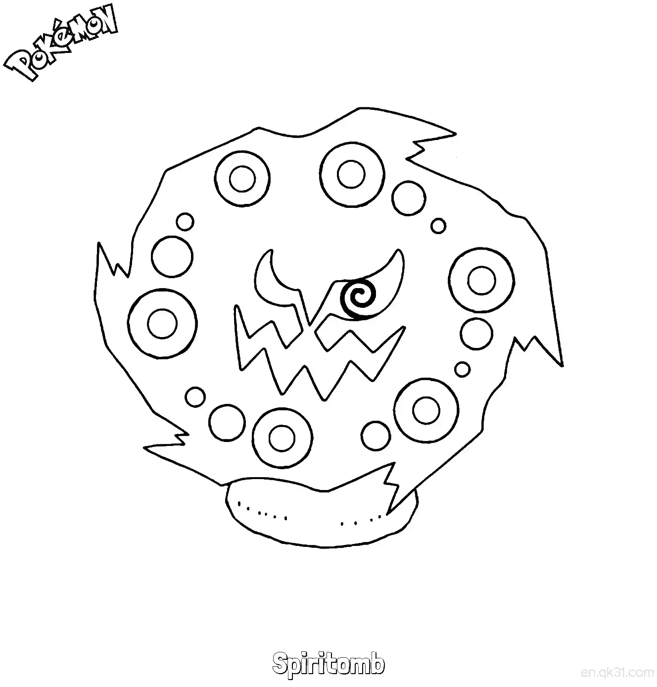 Spiritomb Coloring Page - Free Printable Pokemon Coloring Sheets – Free Printable Coloring Page for Kids and Adults