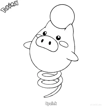 Free printable Spoink Coloring Page - Free Printable Pokemon Coloring Sheets coloring page