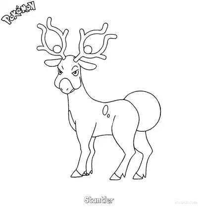 Free printable Stantler Coloring Page - Free Printable Pokemon Coloring Sheets coloring page