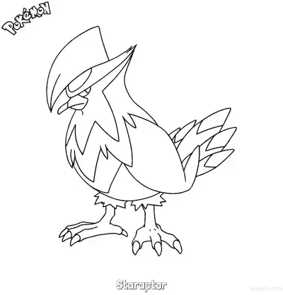 Free printable Staraptor Coloring Page - Free Printable Pokemon Coloring Sheets coloring page