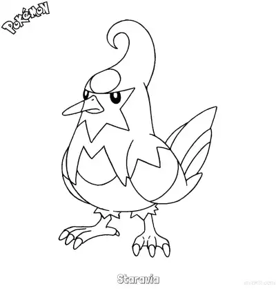 Free printable Staravia Coloring Page - Free Printable Pokemon Coloring Sheets coloring page