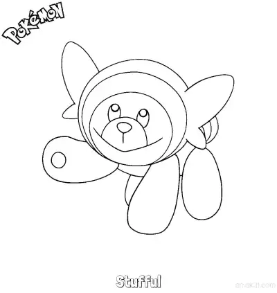 Free printable Stufful Coloring Page - Free Printable Pokemon Coloring Sheets coloring page