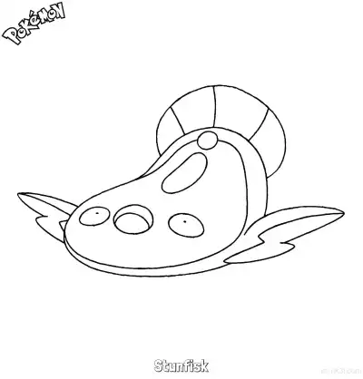 Free printable Stunfisk Coloring Page - Free Printable Pokemon Coloring Sheets coloring page