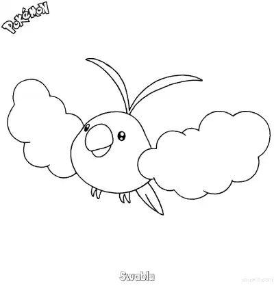 Free printable Swablu Coloring Page - Free Printable Pokemon Coloring Sheets coloring page